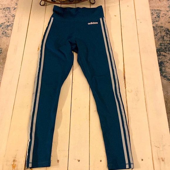 adidas Pants - Adidas leggings, teal and silver XS